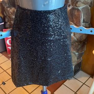 Black sequin mini skirt